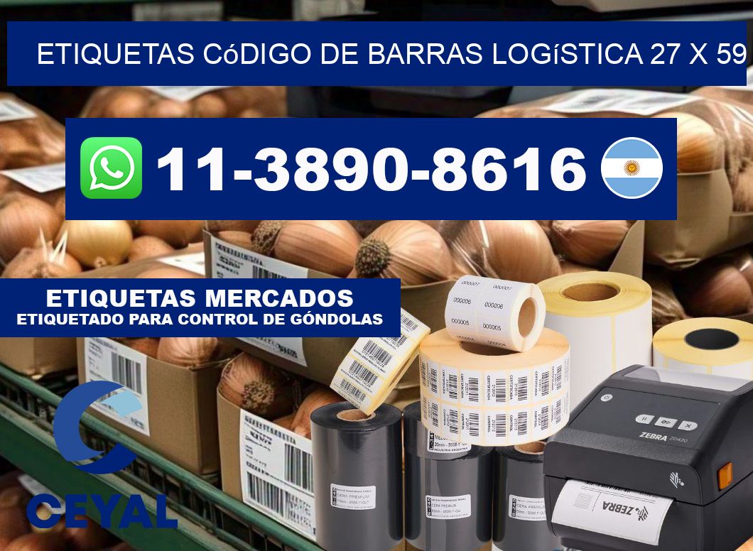 Etiquetas código de barras logística 27 x 59