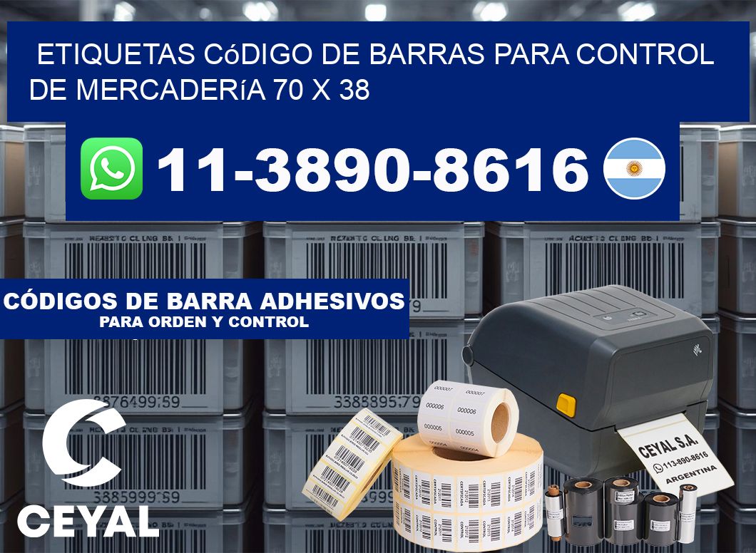 Etiquetas código de barras para control de mercadería 70 x 38