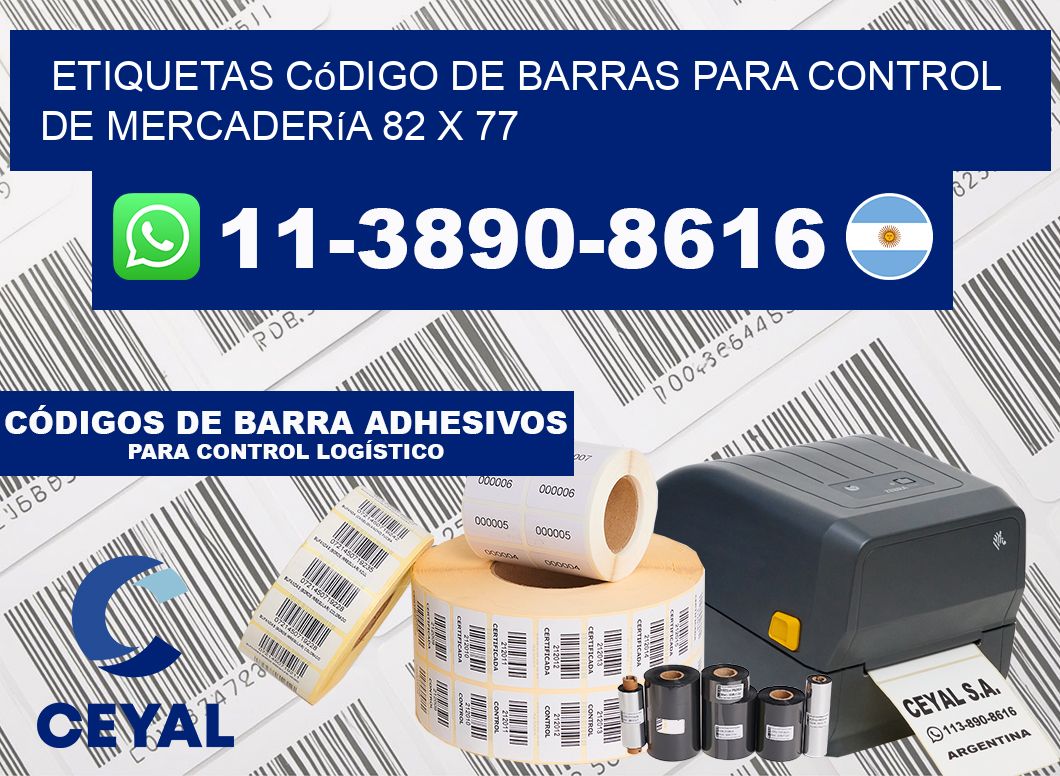 Etiquetas código de barras para control de mercadería 82 x 77