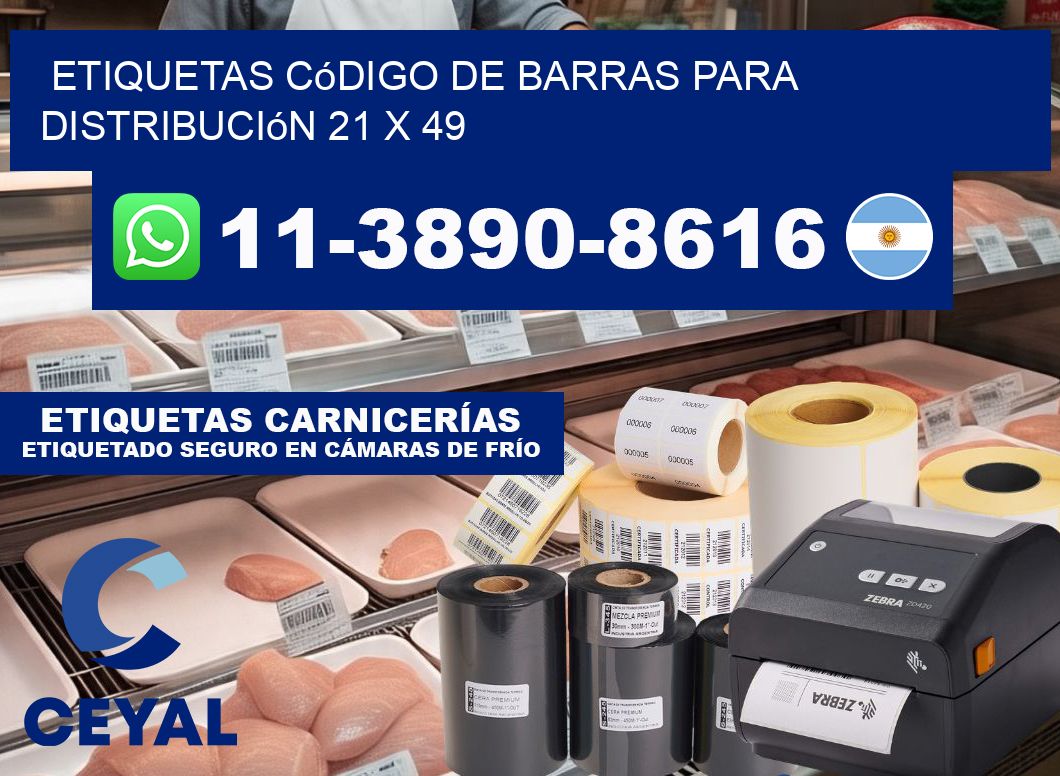 Etiquetas código de barras para distribución 21 x 49