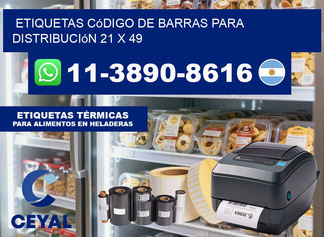 Etiquetas código de barras para distribución 21 x 49