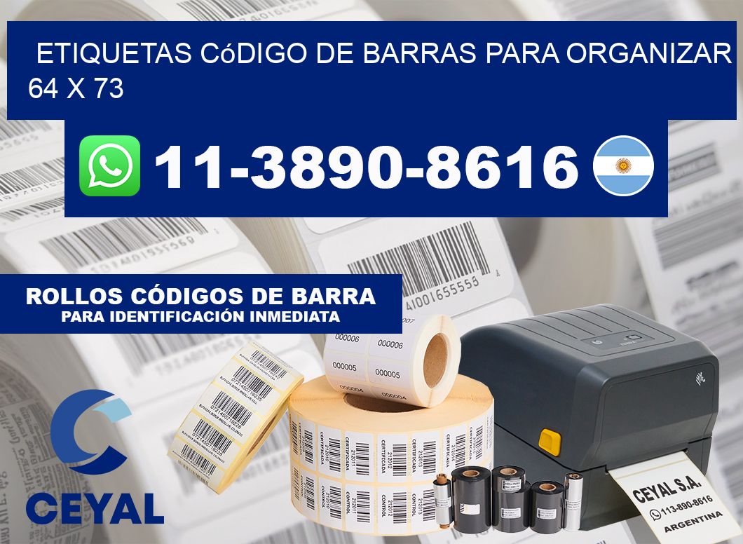 Etiquetas código de barras para organizar 64 x 73