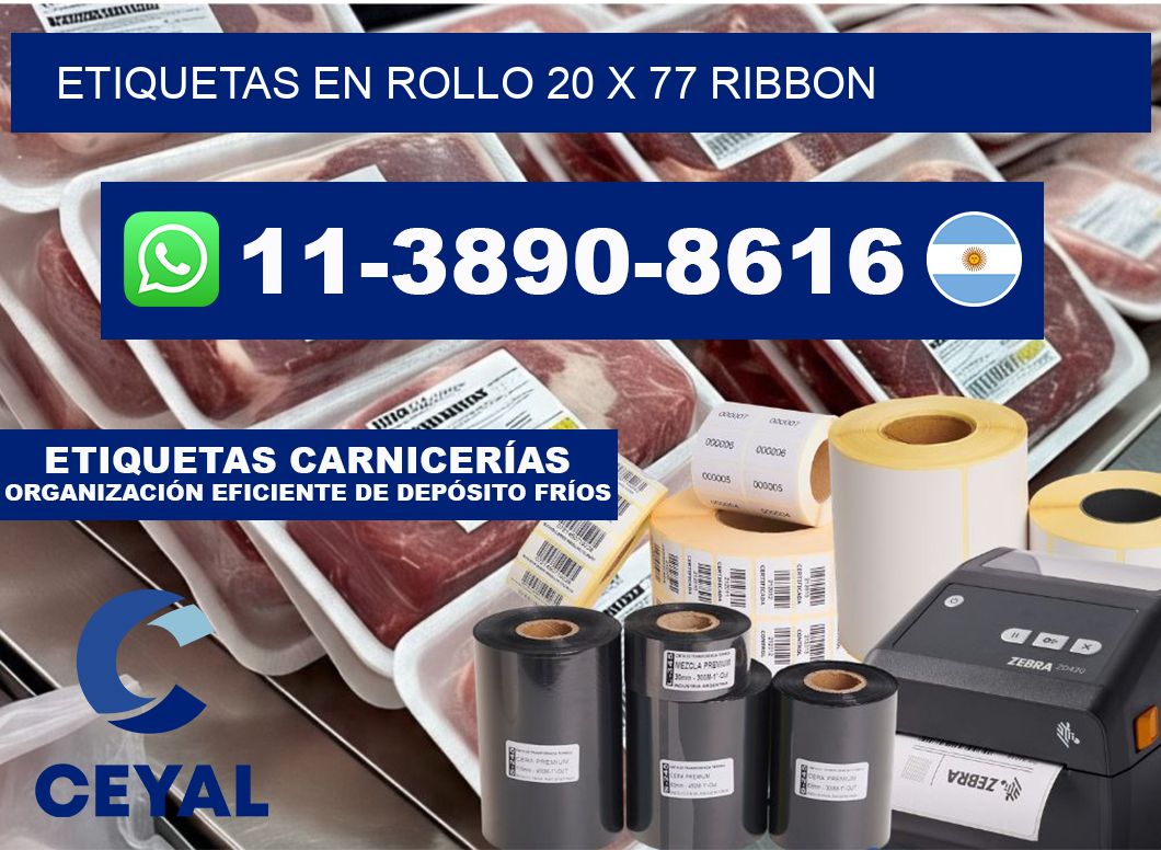 Etiquetas en rollo 20 x 77 ribbon