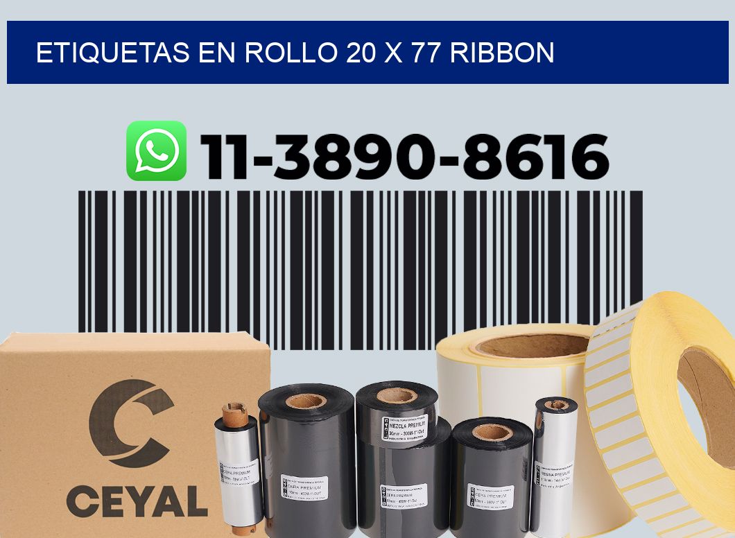 Etiquetas en rollo 20 x 77 ribbon