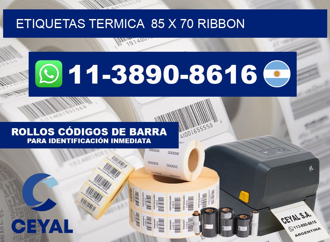 Etiquetas termica  85 x 70 ribbon