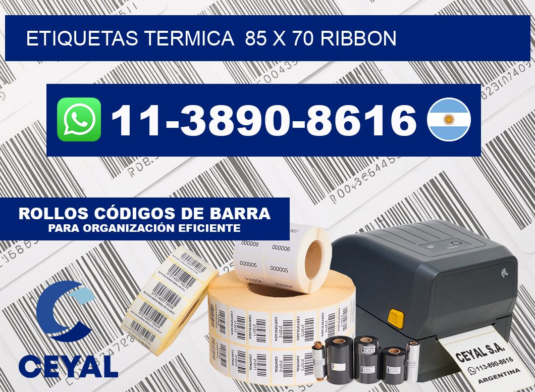 Etiquetas termica  85 x 70 ribbon