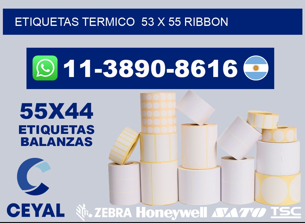 Etiquetas termico  53 x 55 ribbon