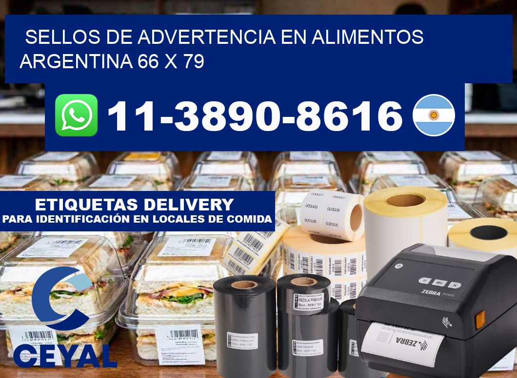 Sellos de advertencia en Alimentos argentina 66 x 79