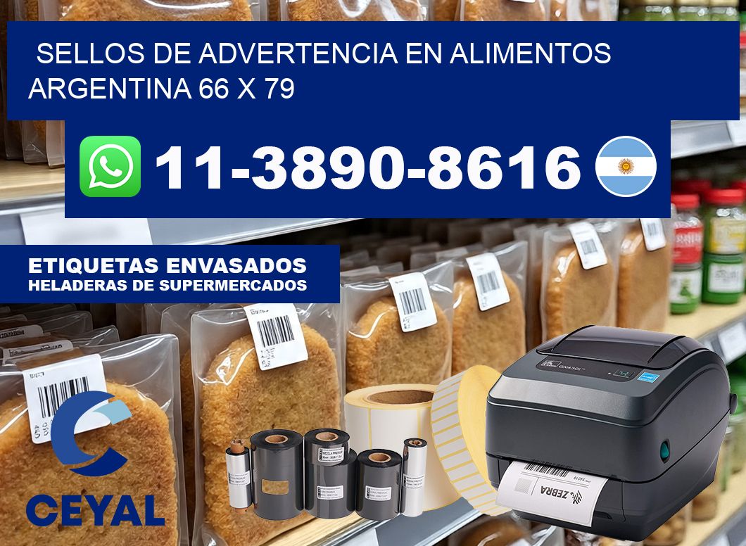 Sellos de advertencia en Alimentos argentina 66 x 79