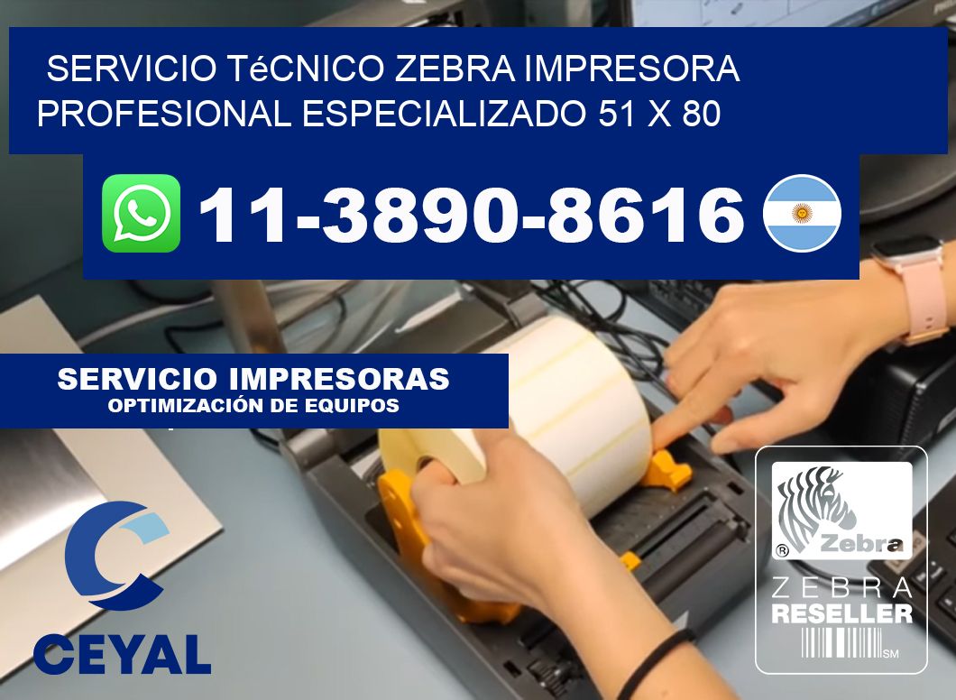 Servicio Técnico Zebra Impresora Profesional Especializado 51 x 80