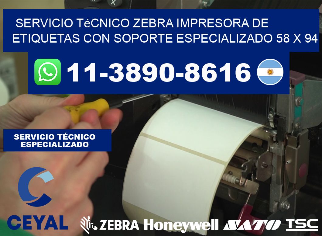 Servicio Técnico Zebra Impresora de Etiquetas con Soporte Especializado 58 x 94