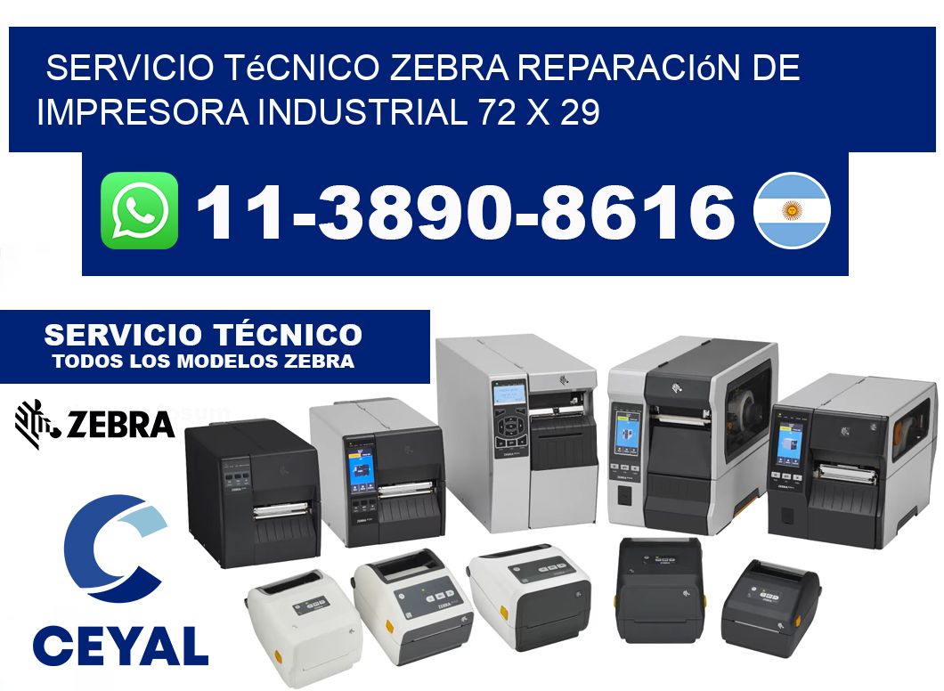 Servicio Técnico Zebra Reparación de Impresora Industrial 72 x 29