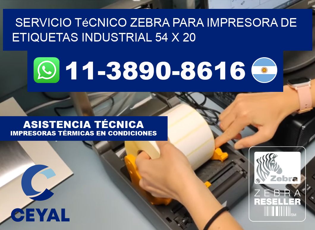 Servicio Técnico Zebra para Impresora de Etiquetas Industrial 54 x 20
