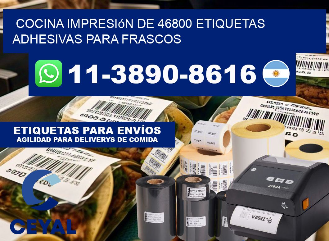 cocina impresión de 46800 etiquetas adhesivas para frascos