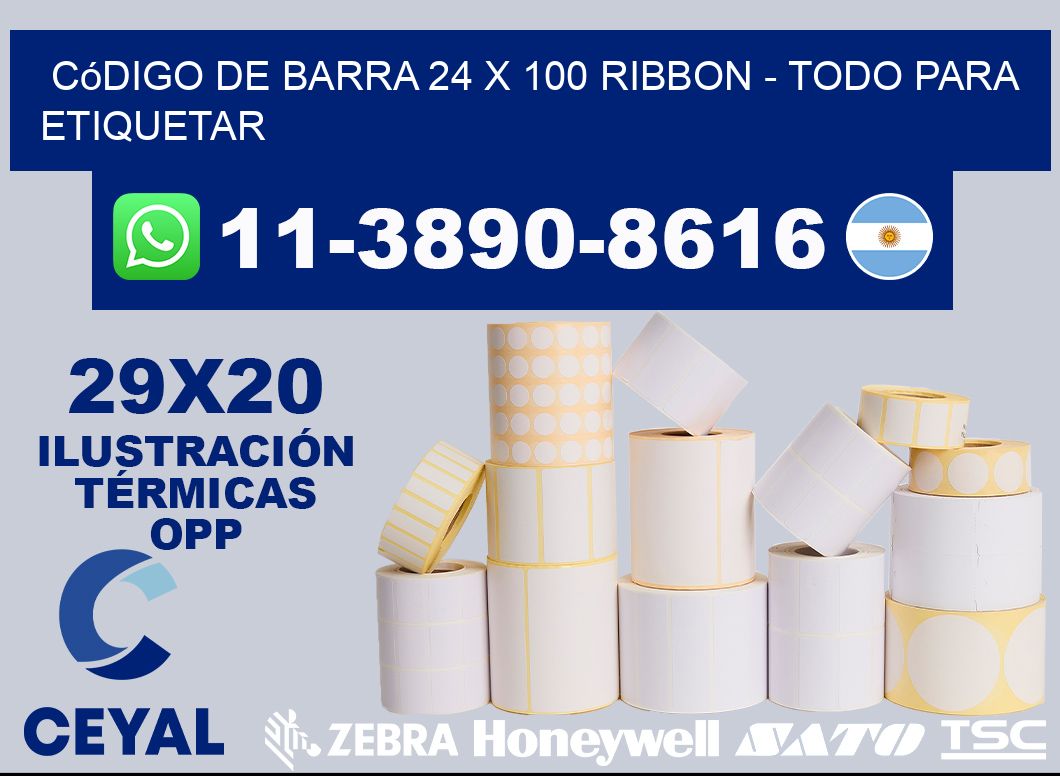 código de barra 24 x 100 ribbon - Todo para Etiquetar