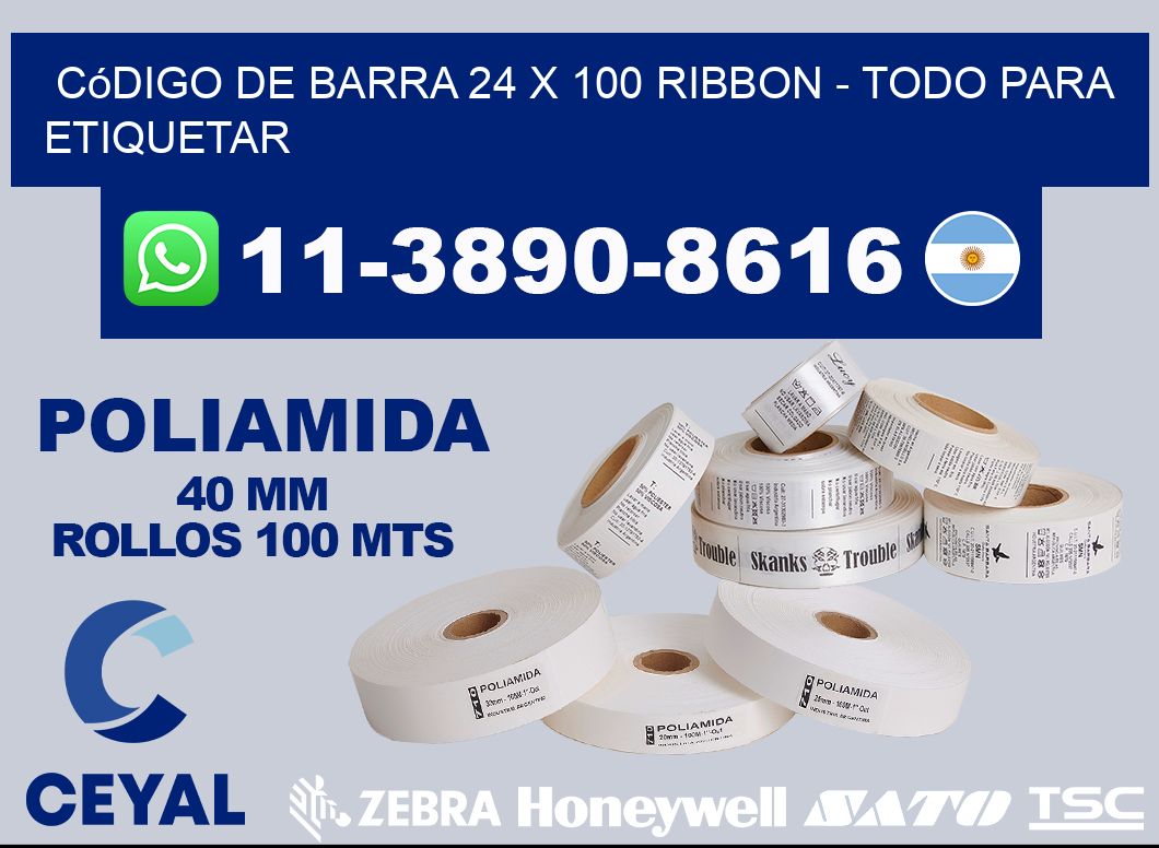 código de barra 24 x 100 ribbon – Todo para Etiquetar