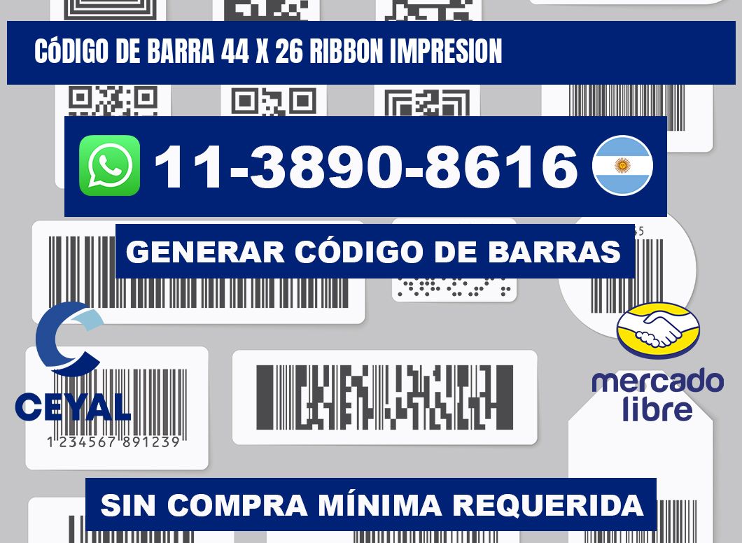 código de barra 44 x 26 ribbon impresion