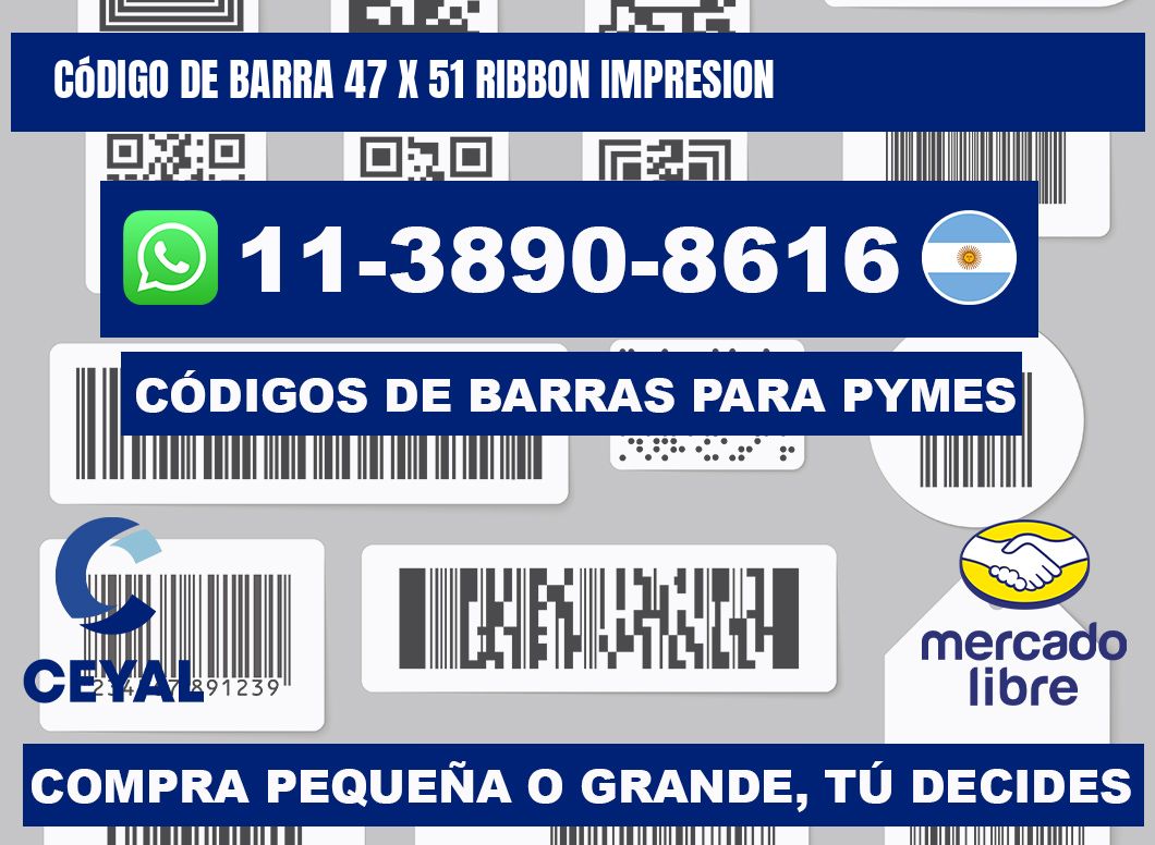 código de barra 47 x 51 ribbon impresion
