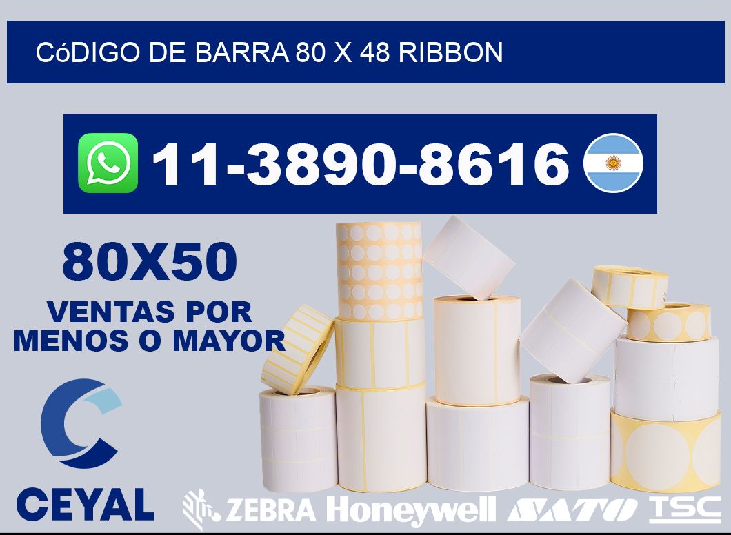 código de barra 80 x 48 ribbon