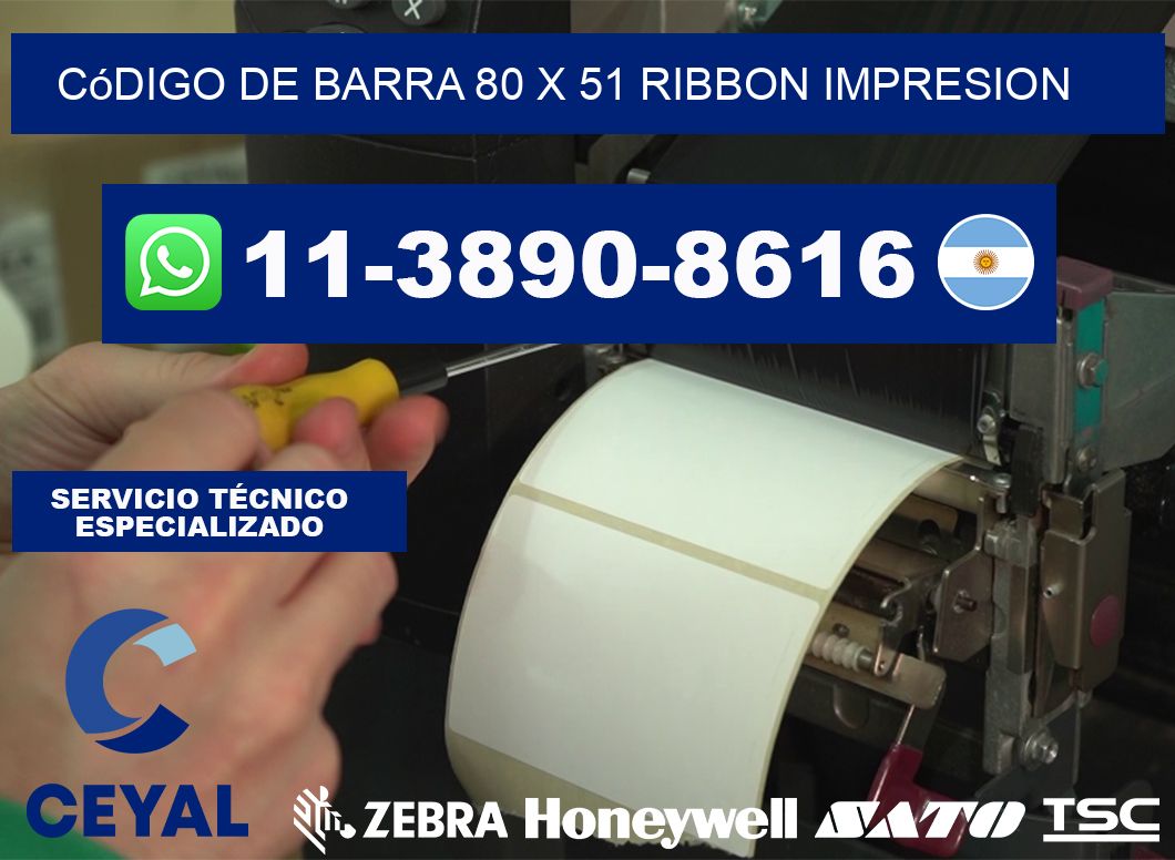 código de barra 80 x 51 ribbon impresion