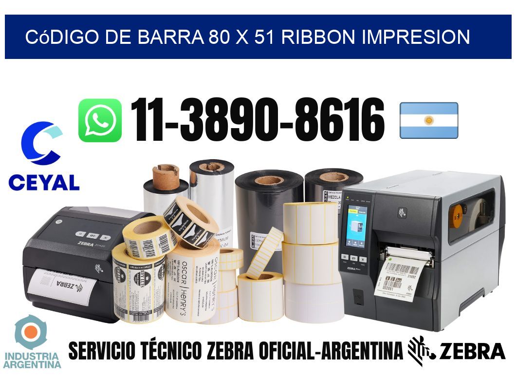 código de barra 80 x 51 ribbon impresion