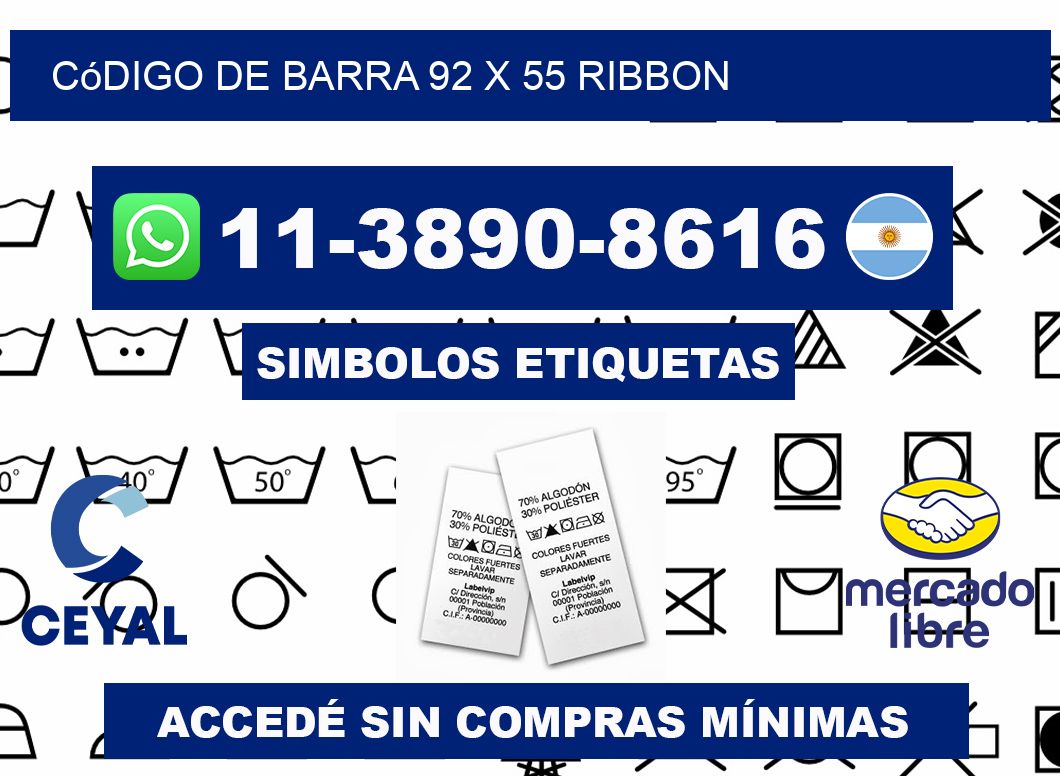 código de barra 92 x 55 ribbon