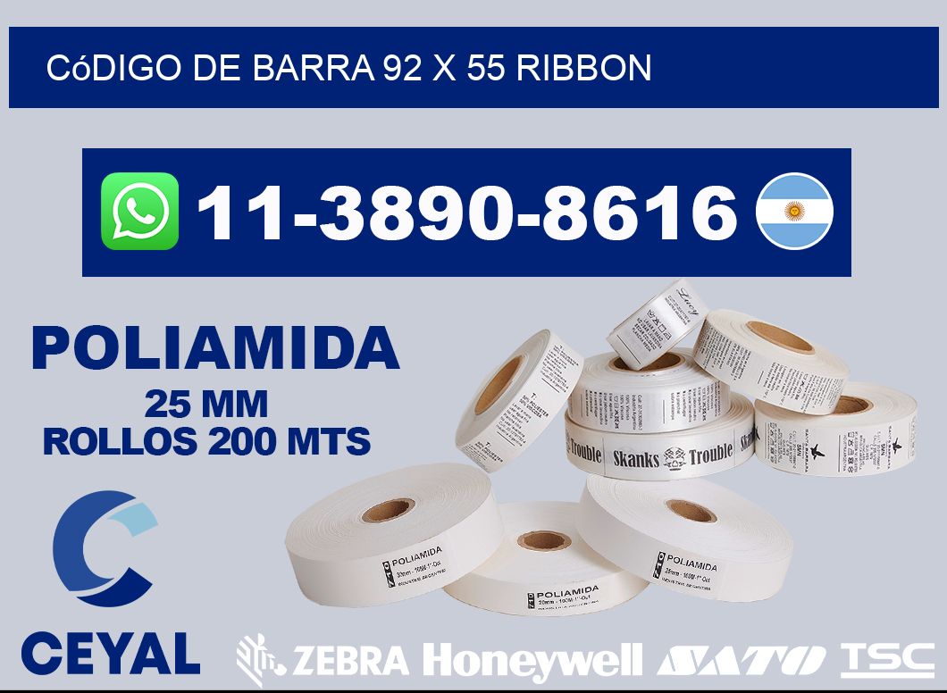 código de barra 92 x 55 ribbon