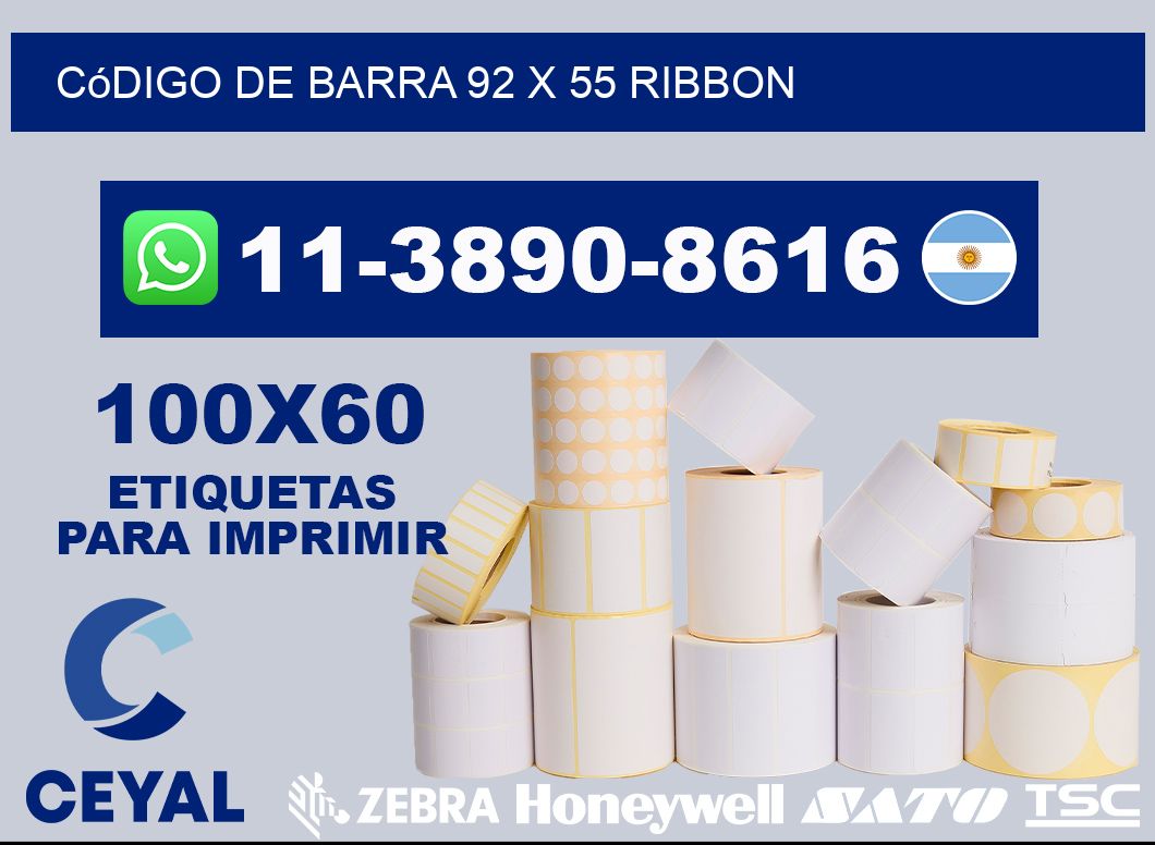 código de barra 92 x 55 ribbon