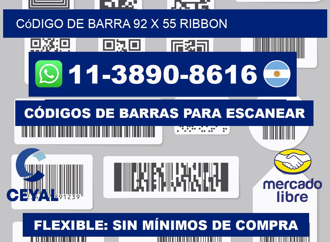 código de barra 92 x 55 ribbon