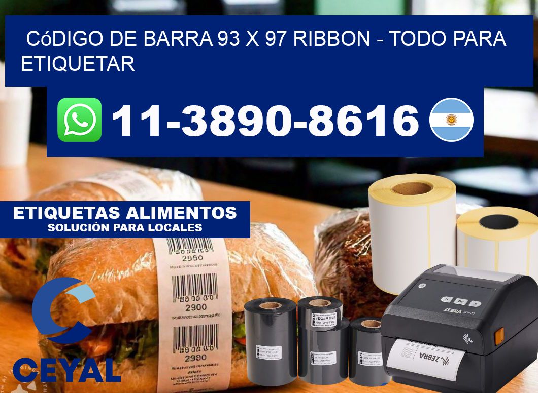 código de barra 93 x 97 ribbon - Todo para Etiquetar