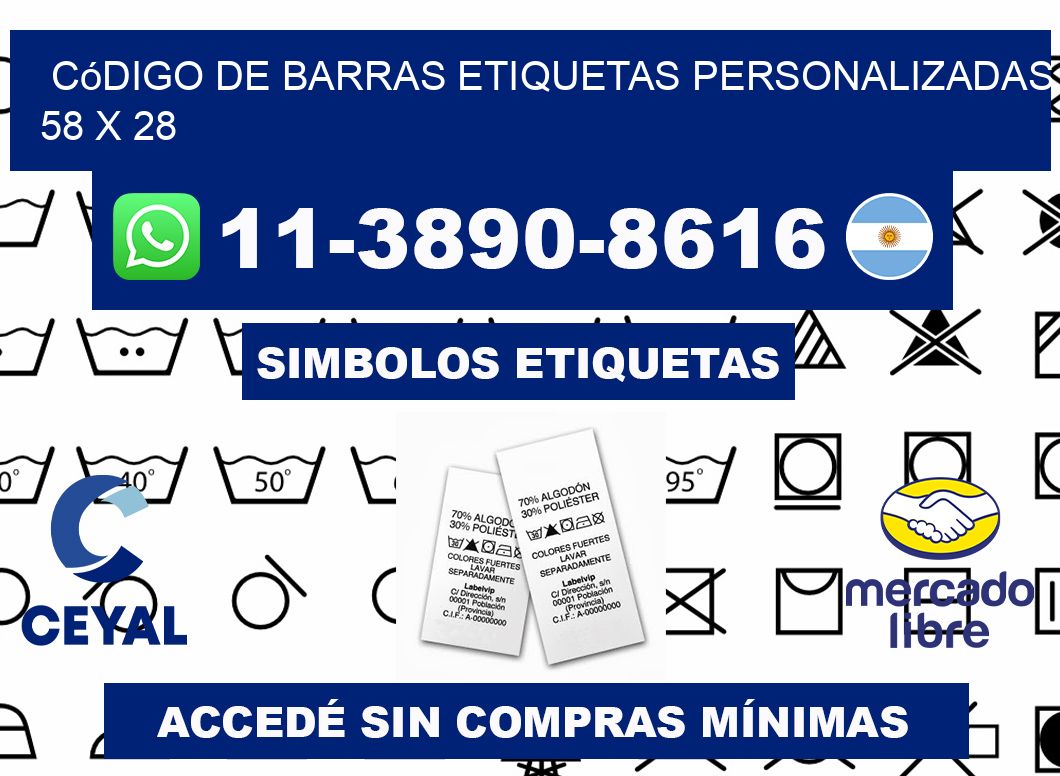 código de barras etiquetas personalizadas 58 x 28