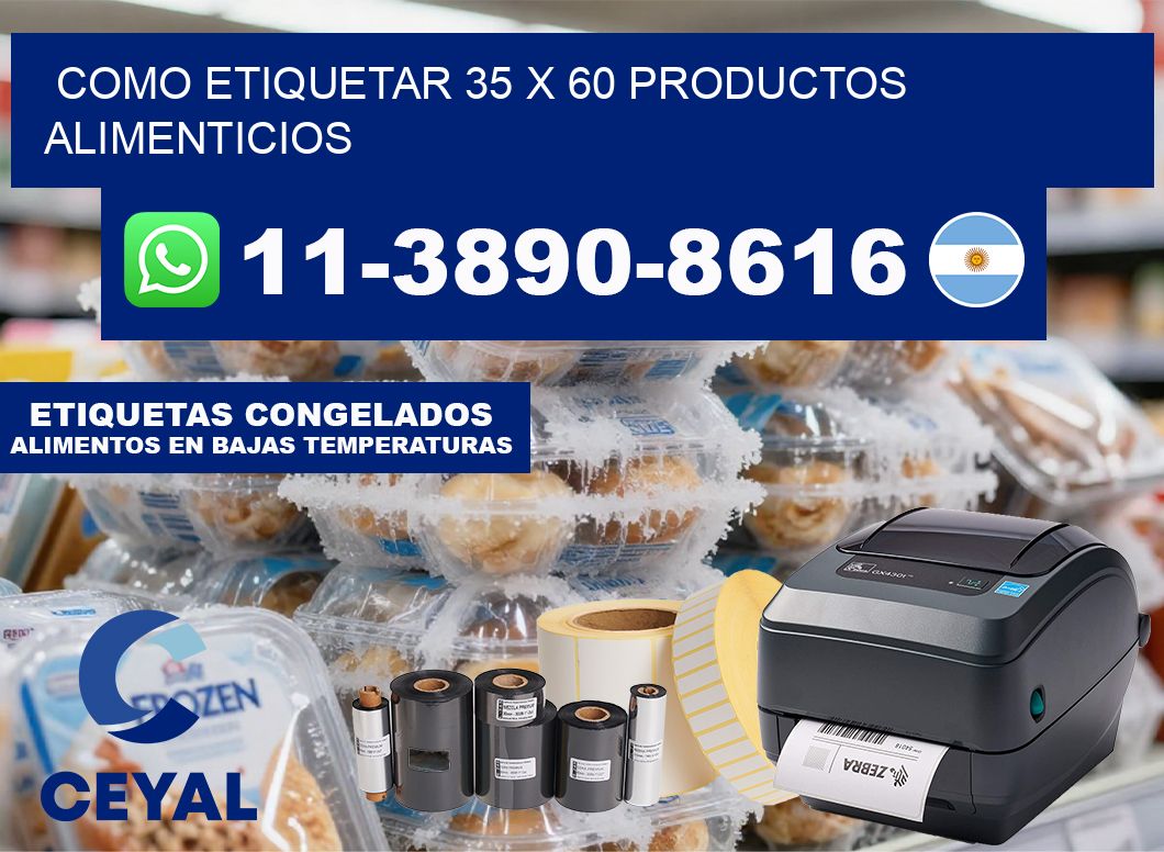 como etiquetar 35 x 60 productos alimenticios