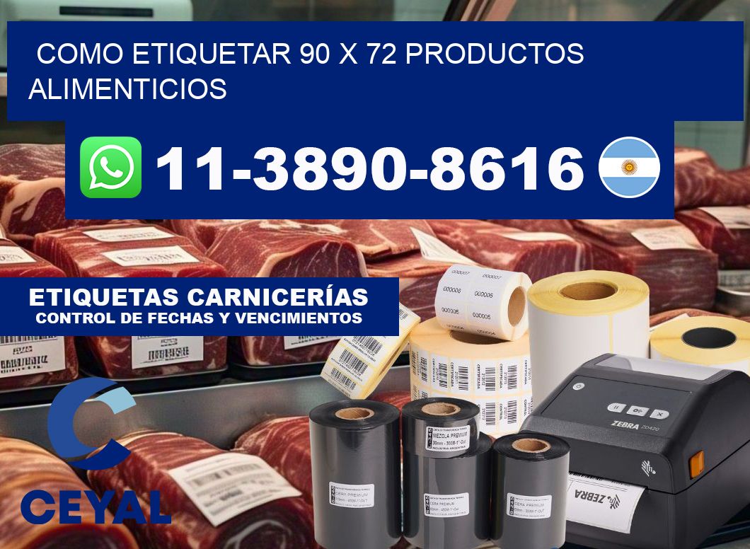 como etiquetar 90 x 72 productos alimenticios