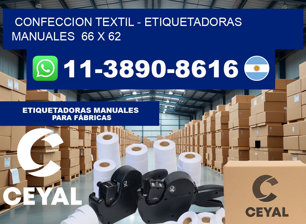 confeccion textil – Etiquetadoras Manuales  66 x 62
