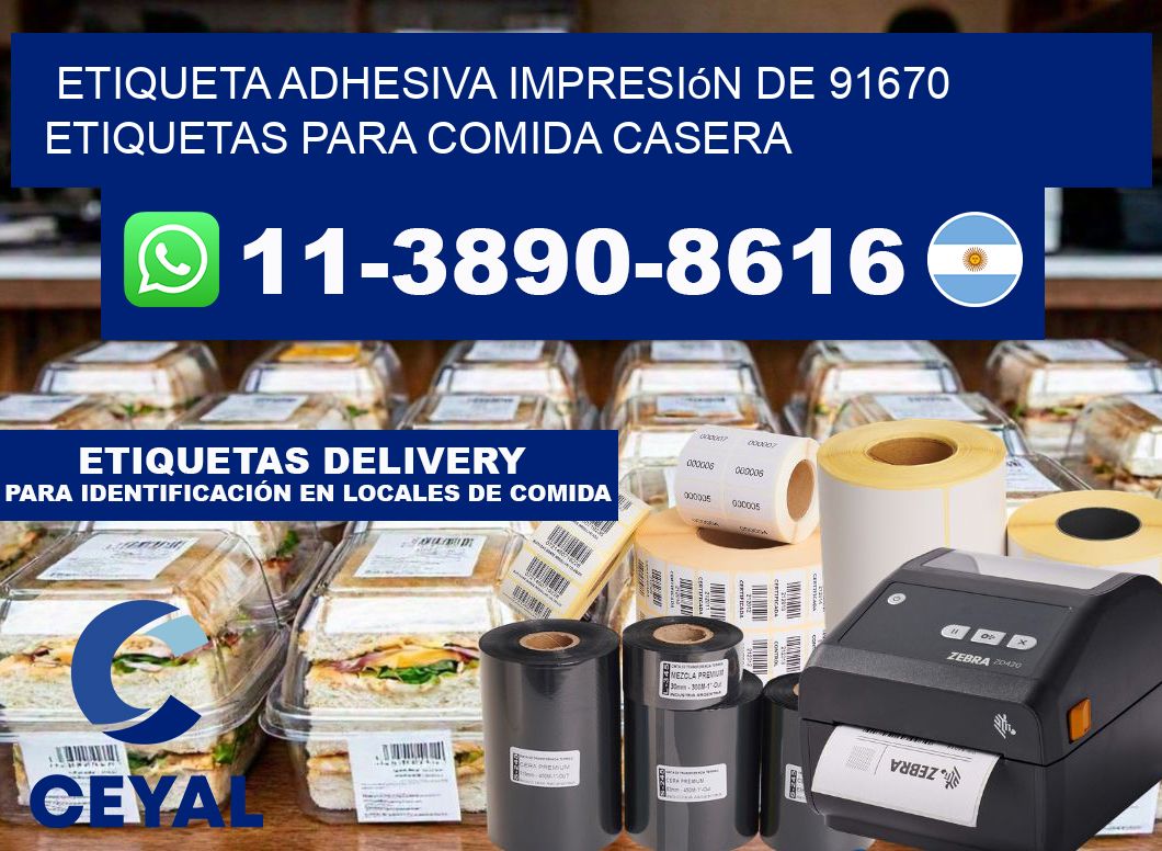etiqueta adhesiva impresión de 91670 etiquetas para comida casera