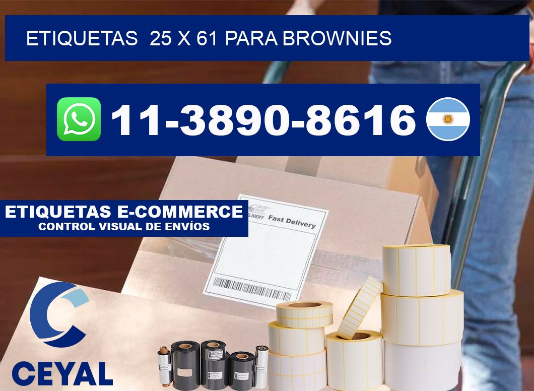 etiquetas  25 x 61 para Brownies