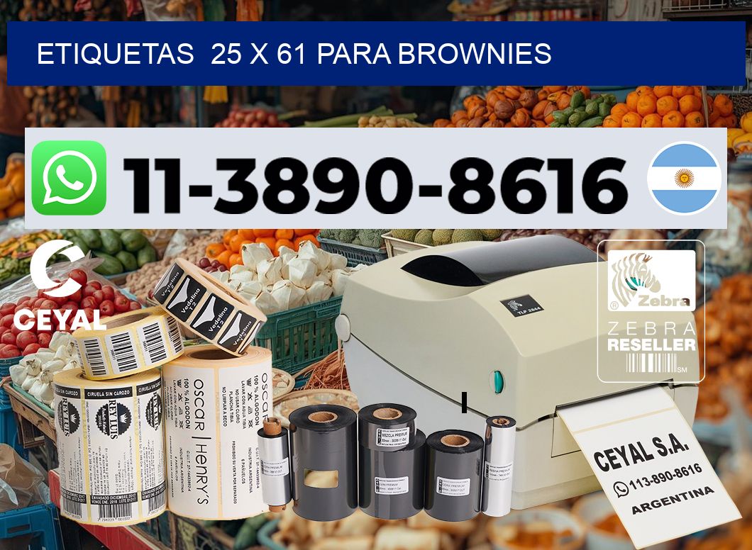 etiquetas  25 x 61 para Brownies