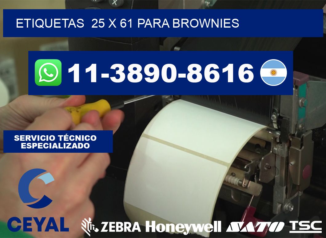 etiquetas  25 x 61 para Brownies