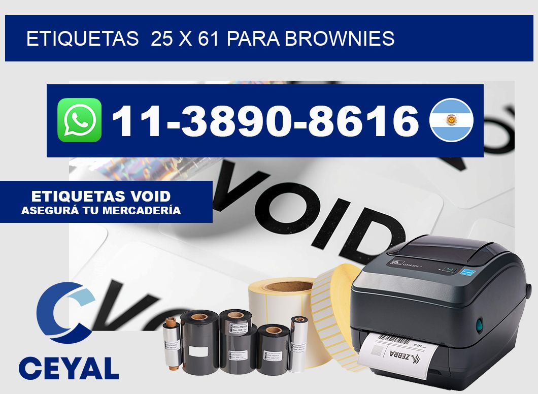 etiquetas  25 x 61 para Brownies