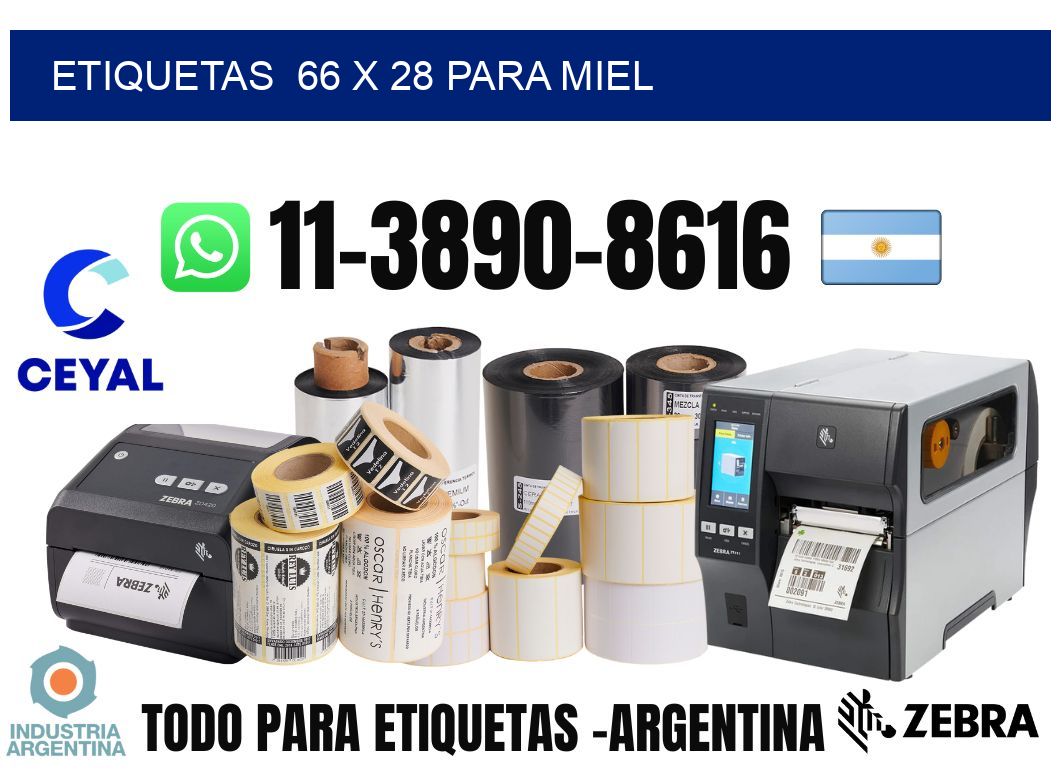 etiquetas 66 x 28 para Miel