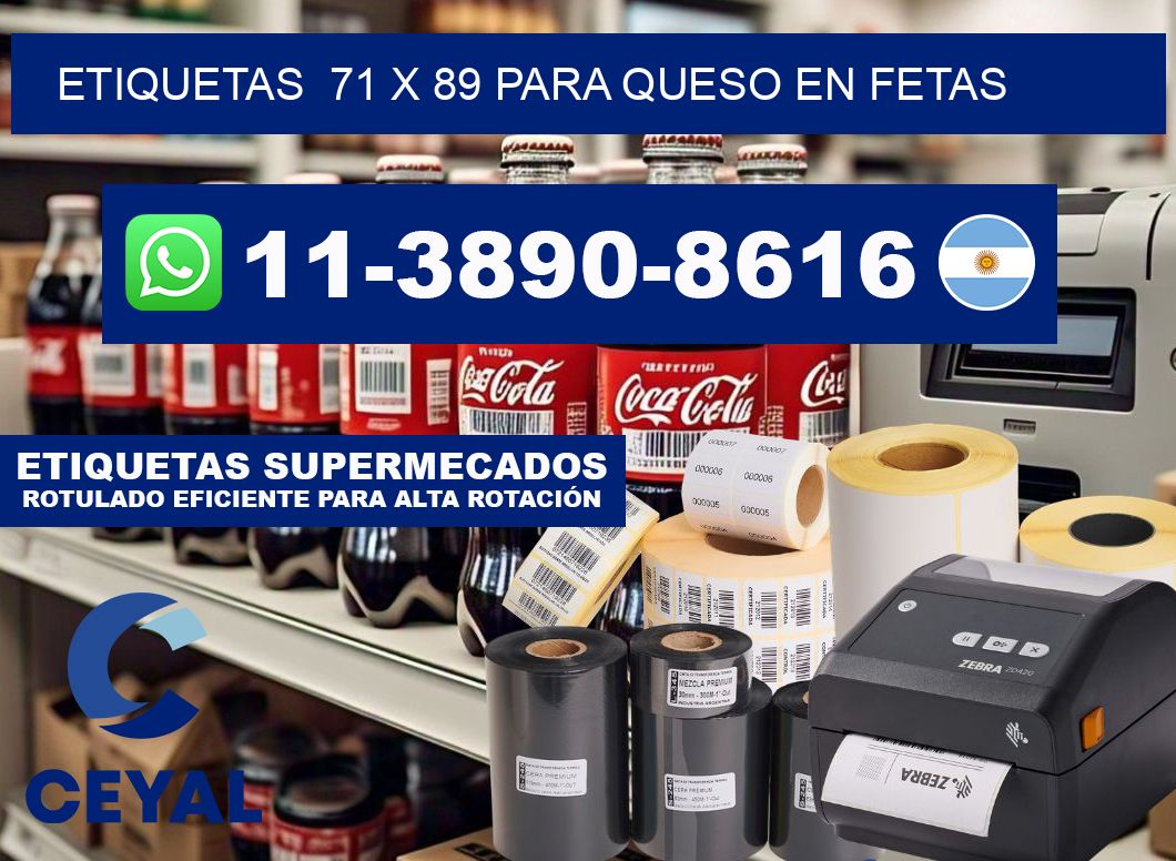 etiquetas  71 x 89 para Queso en fetas