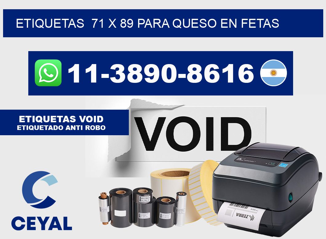 etiquetas  71 x 89 para Queso en fetas