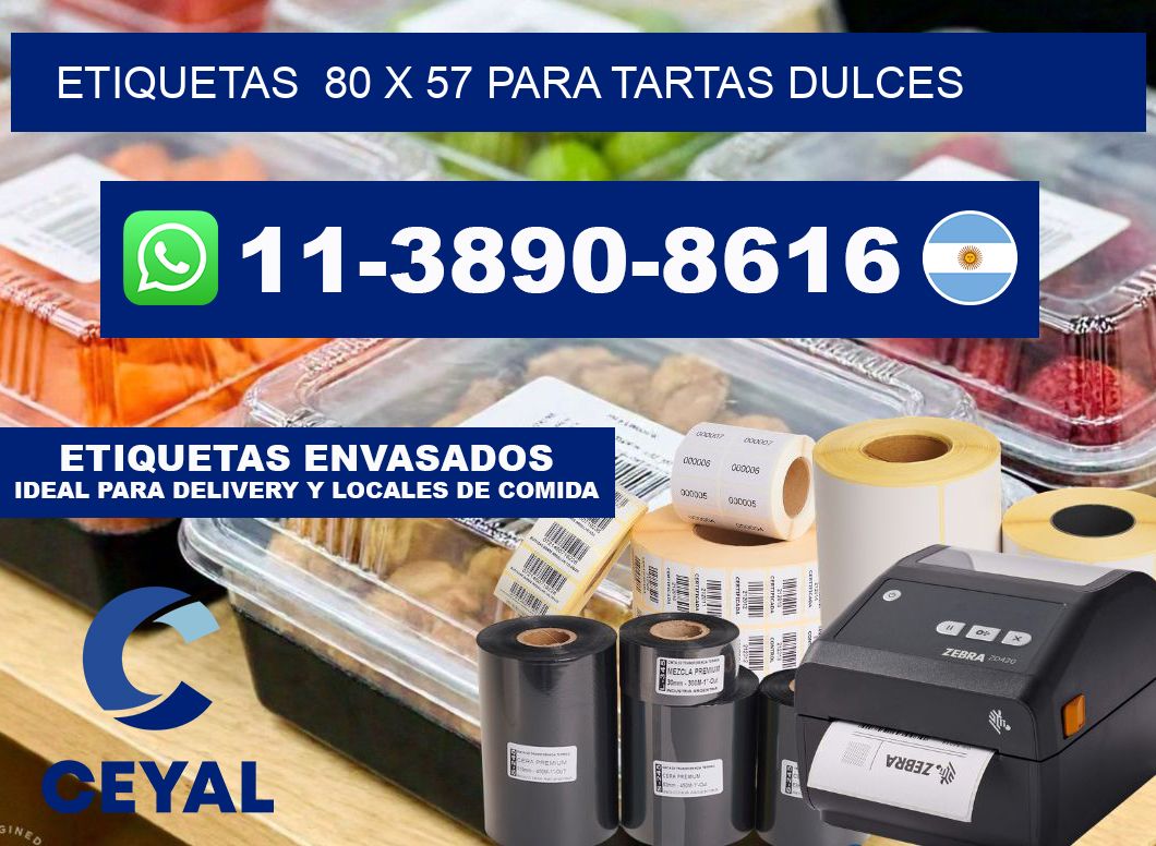 etiquetas  80 x 57 para Tartas dulces