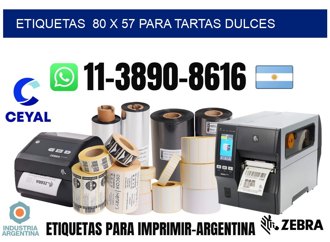 etiquetas  80 x 57 para Tartas dulces