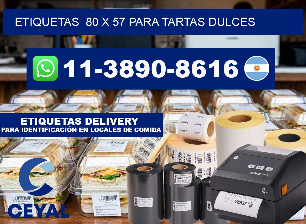 etiquetas  80 x 57 para Tartas dulces