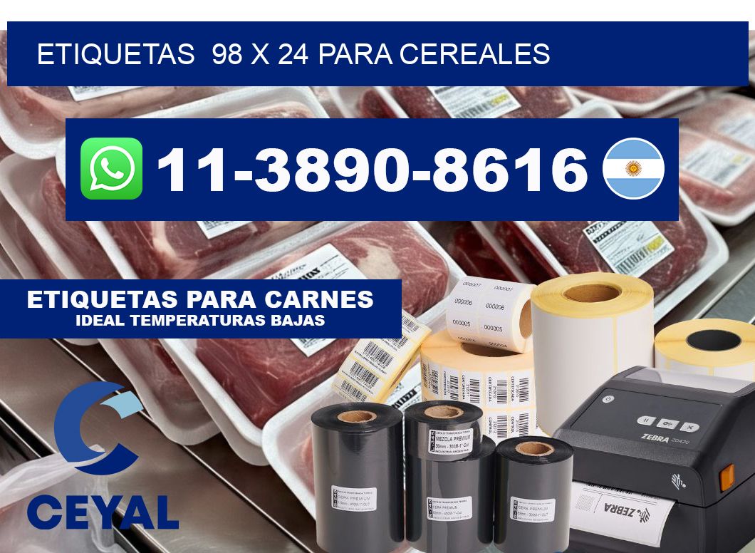 etiquetas  98 x 24 para Cereales