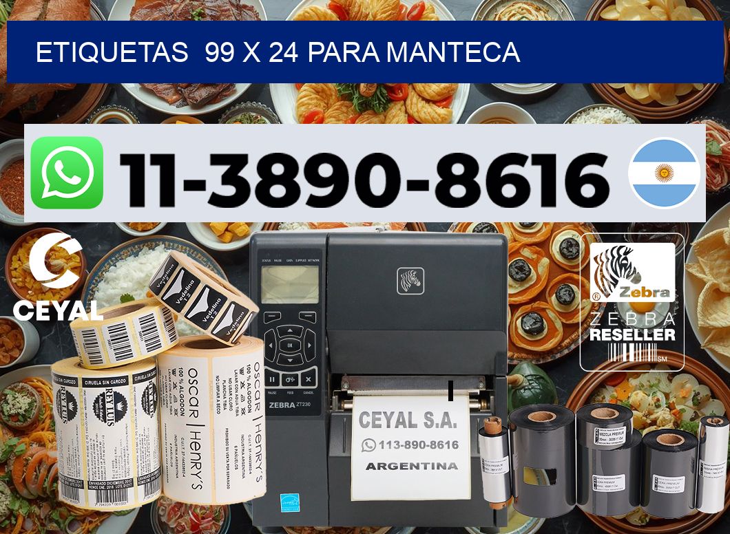 etiquetas  99 x 24 para Manteca