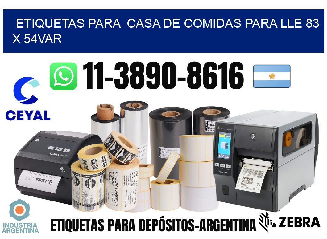 etiquetas para Casa de comidas para lle 83 x 54var