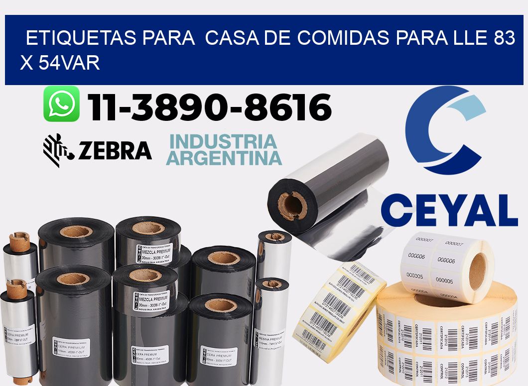 etiquetas para Casa de comidas para lle 83 x 54var