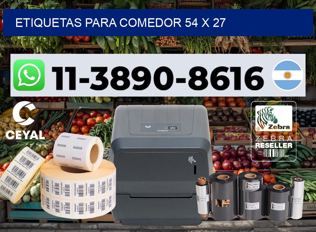 etiquetas para Comedor 54 x 27